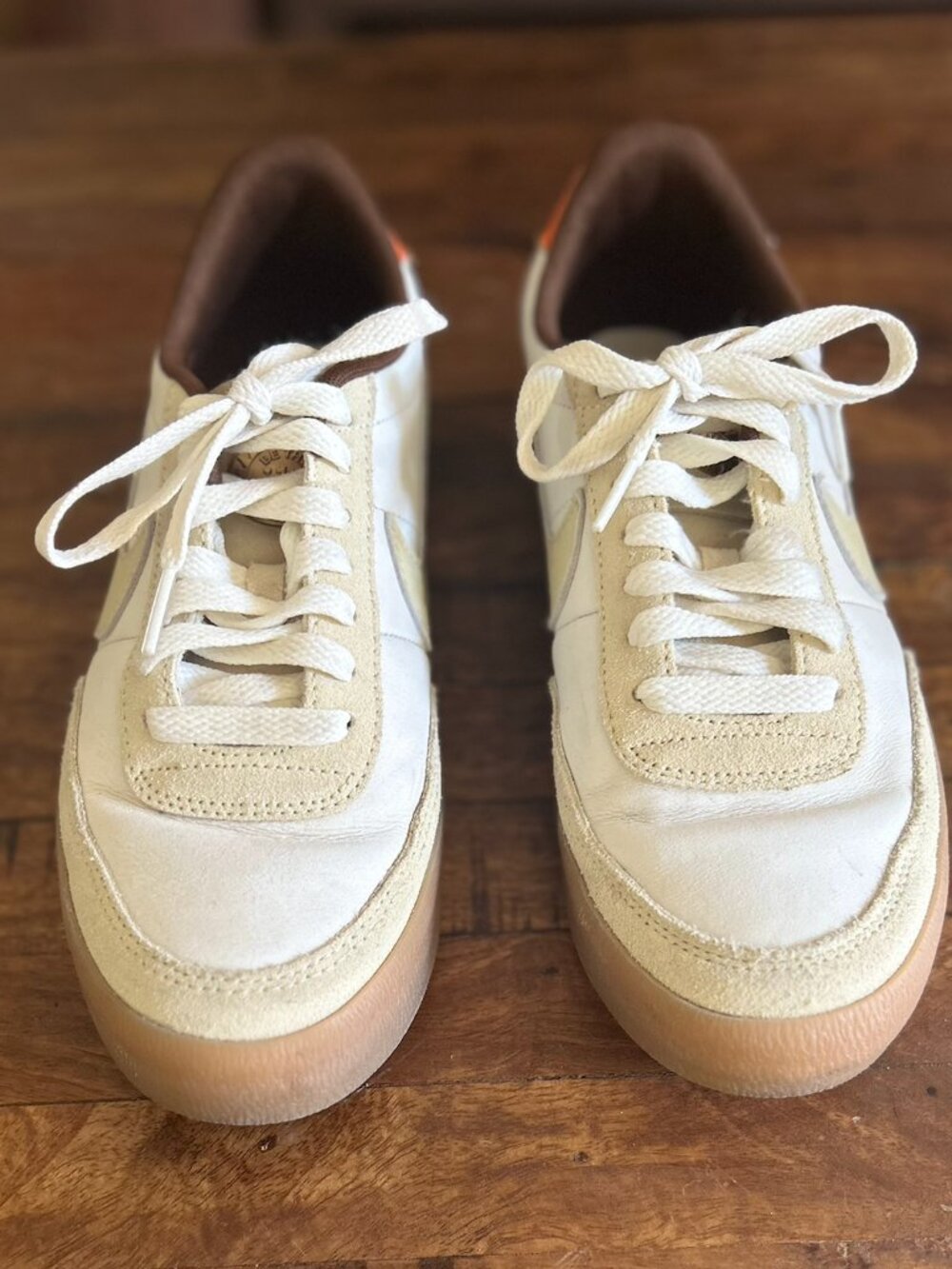 Nike Killshot 2 Leather Sail/Gum Light Brown/Safety Orange/Team GoldMens Size 7